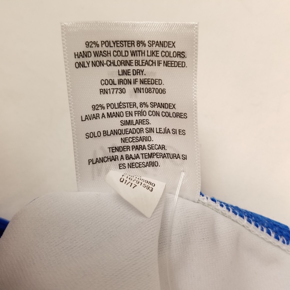 MOSSIMO Resort Blue Striped Triangle Bikini Top M - Picture 4 of 7